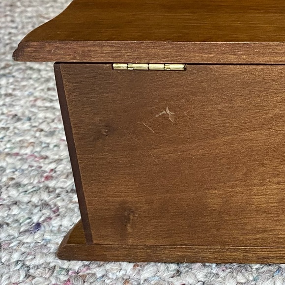 Wooden Jewelry Box Blush Interior Gold Accents - Picture 8 of 12